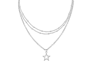 Sacina Dainty Layered Star Necklace Y2k, Emo Grunge Necklace, Christmas Jewelry Gift for Women