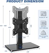 RFIVER Universal Swivel TV Stand Table Top 23-43 inch 30kg Glass Base view 5