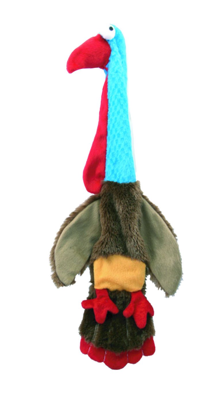 DOG LIFE STUFFING FREE TURKEY JUMBO 1 METRE DOG PUPPY SOFT SQUEAKY UNSTUFFED TOY PLAY