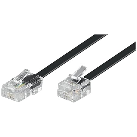 3 Stück TEL 6P4C-8P4C RJ11-RJ45 300 BLACK 3m