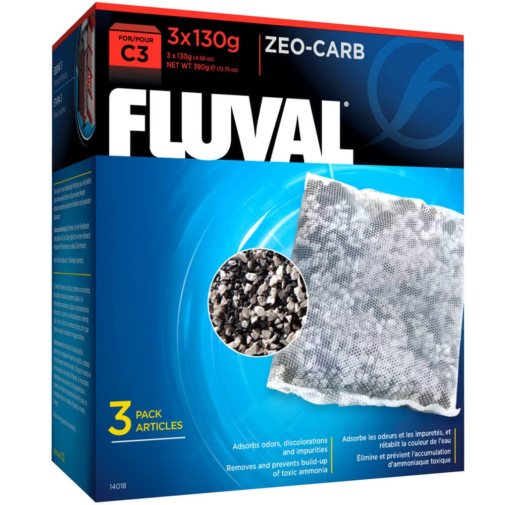 Fluval 14018 C3 Zeo-Carb 3 x 130 g, white/black