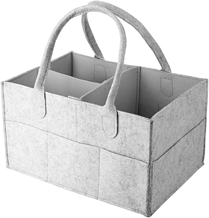 grey felt nappy caddy