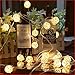 Globe Rattan Ball String Lights, Goodia 13.8feet 40 LED Warm White Fairy Light for Indoor,Bedroom,Curtain,Patio,Lawn,Landscape,Fairy Garden,Home,Wedding,Holiday,Christmas Tree,Party