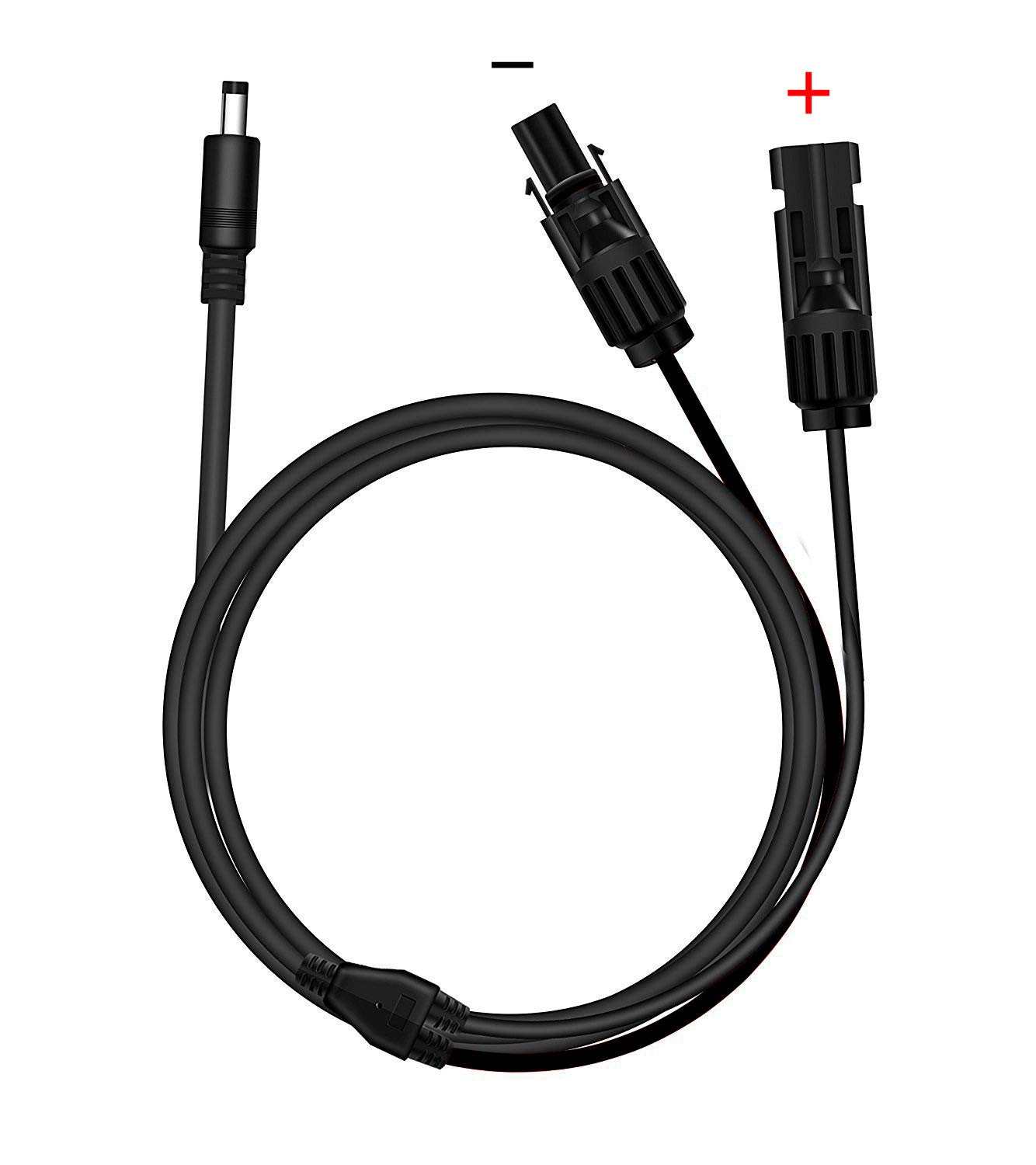 AIMTOM6.6Ft Heavy Duty Waterproof Solar Male/Female Connector to DC 5.5mm x 2.1mm Solar Panel Adapter Cable for Charging Power Station, Solar Generator and Rechargeable Battery Pack