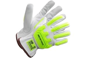 Deltaforce Goatskin Impact Glove - TPR Impact Protection, Lightweight, High Abrasion Resistance, Elastic Wrist