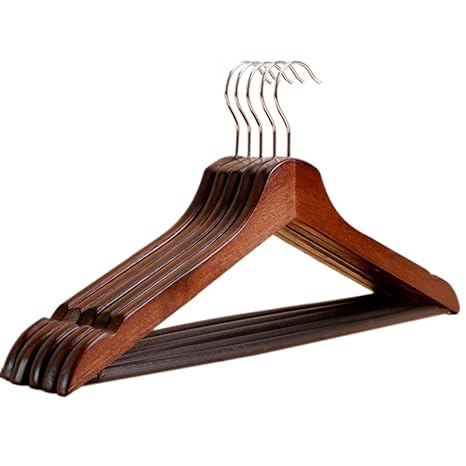 TXXCI 5 Stück Holz Pant Rock Kleiderbügel-Braun