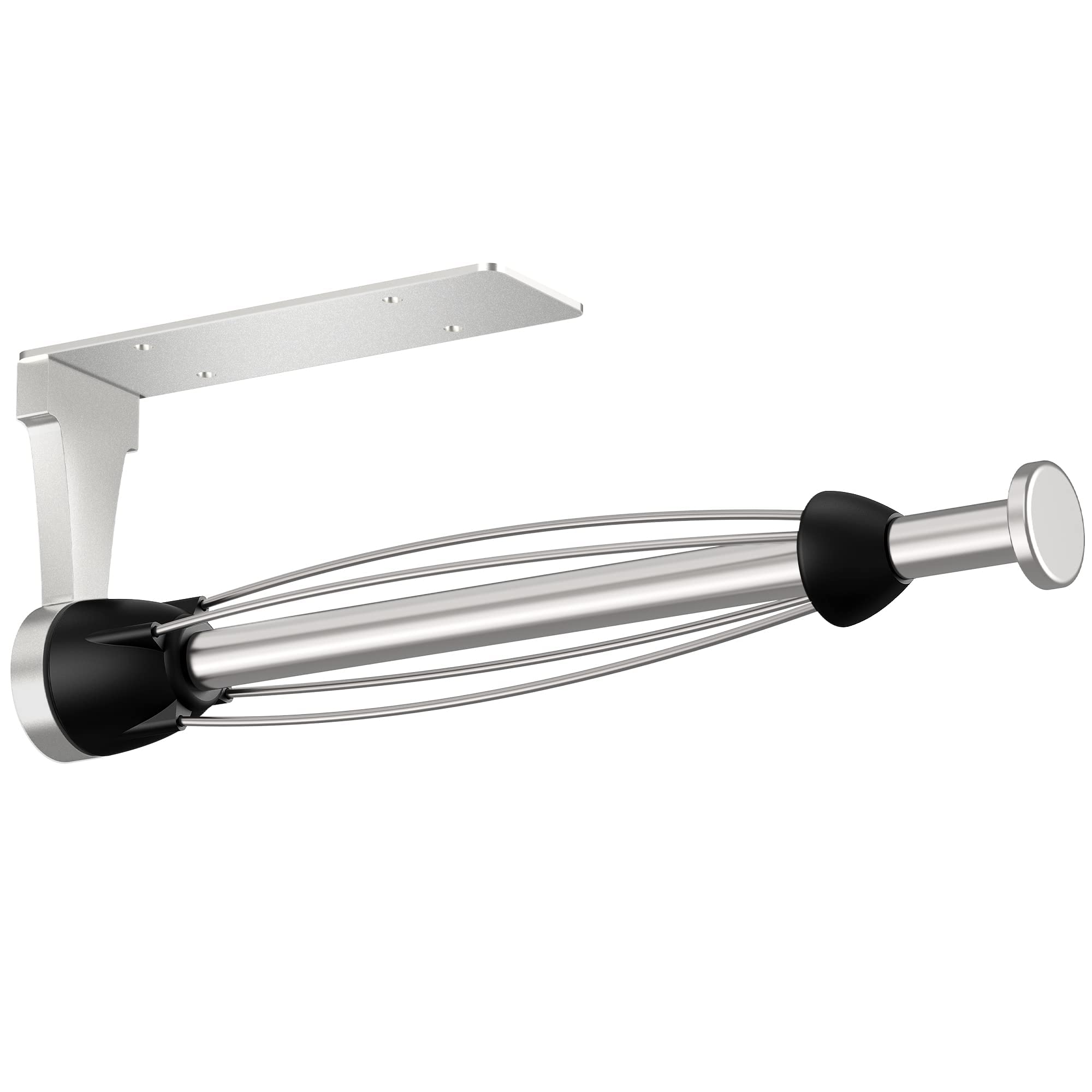 VEHHE Kitchen Roll Holder, One-handed Tearing Paper Towel Holders Under Cabinet with Damping System, Stainless Steel Kitchen Towel Holders for Bathroom (Silver)