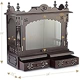 Aakaar Idols & Temples, Wall Hanging, Handcrafted Wooden Temple/Mandap/Pooja Mandir/Home Temple with Doors - 24" VC Without Dome for Home & Office