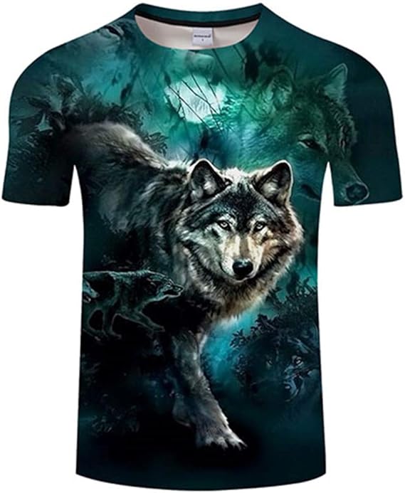 Wolf Tshirt Harajuku T Shirt 3D T Shirt Men Women T-Shirt O-Neck Top Street Clothing Tees Animal 