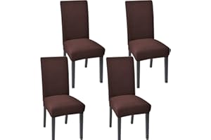 Aertiavty Dining Room Chair Covers, Set of 4, Kitchen Chair Slipcovers, Chocolate