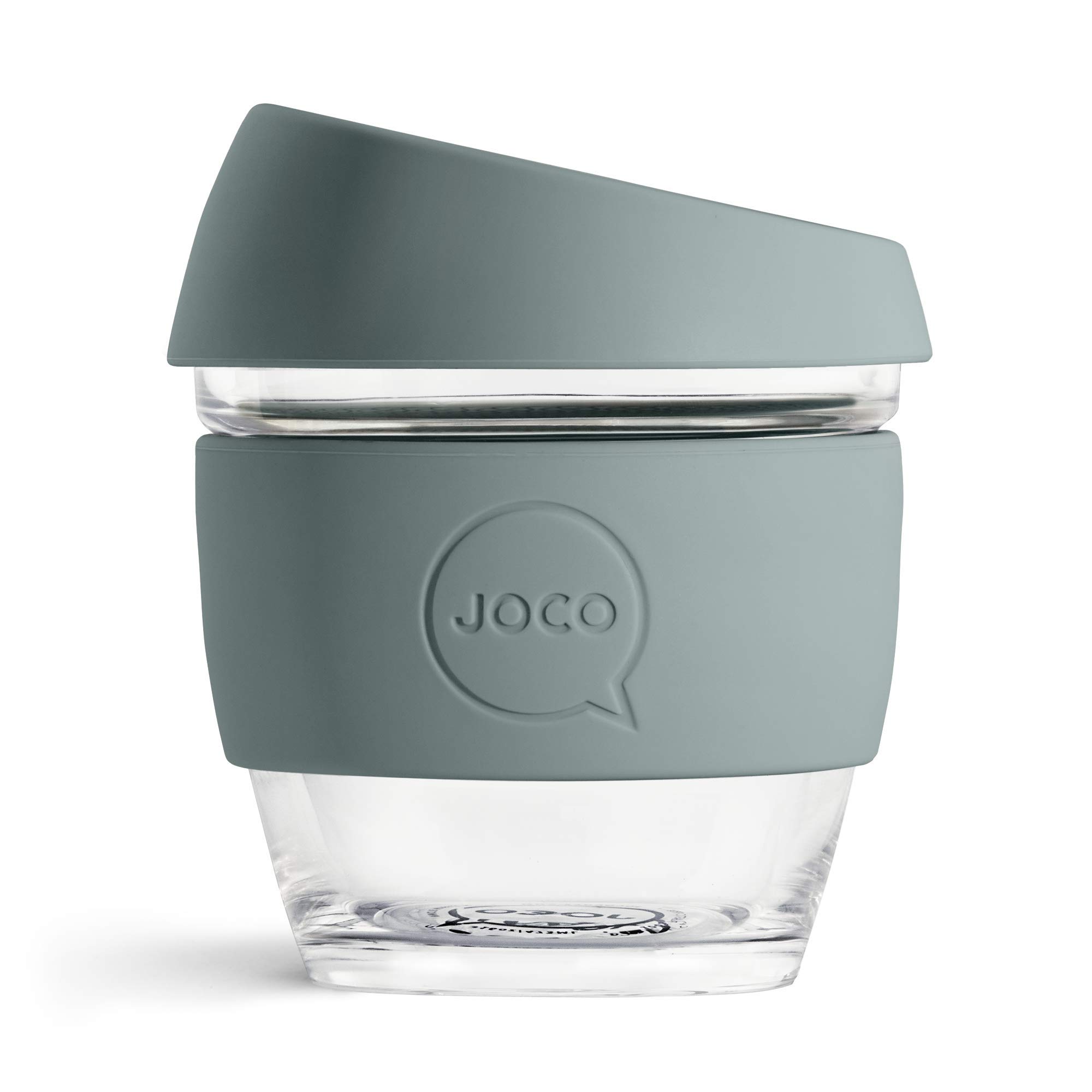 JOCO Glass Reusable Coffee Cup (8 oz, Bluestone)