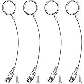 Quick Release Pin Lanyard 316 Stainless Steel Lanyard Cable Tether Boat Bimini Top Hardware Cable Lanyard for Pins, Safety Wire with Ring and Plastic Coating Tether ,Pack of 4