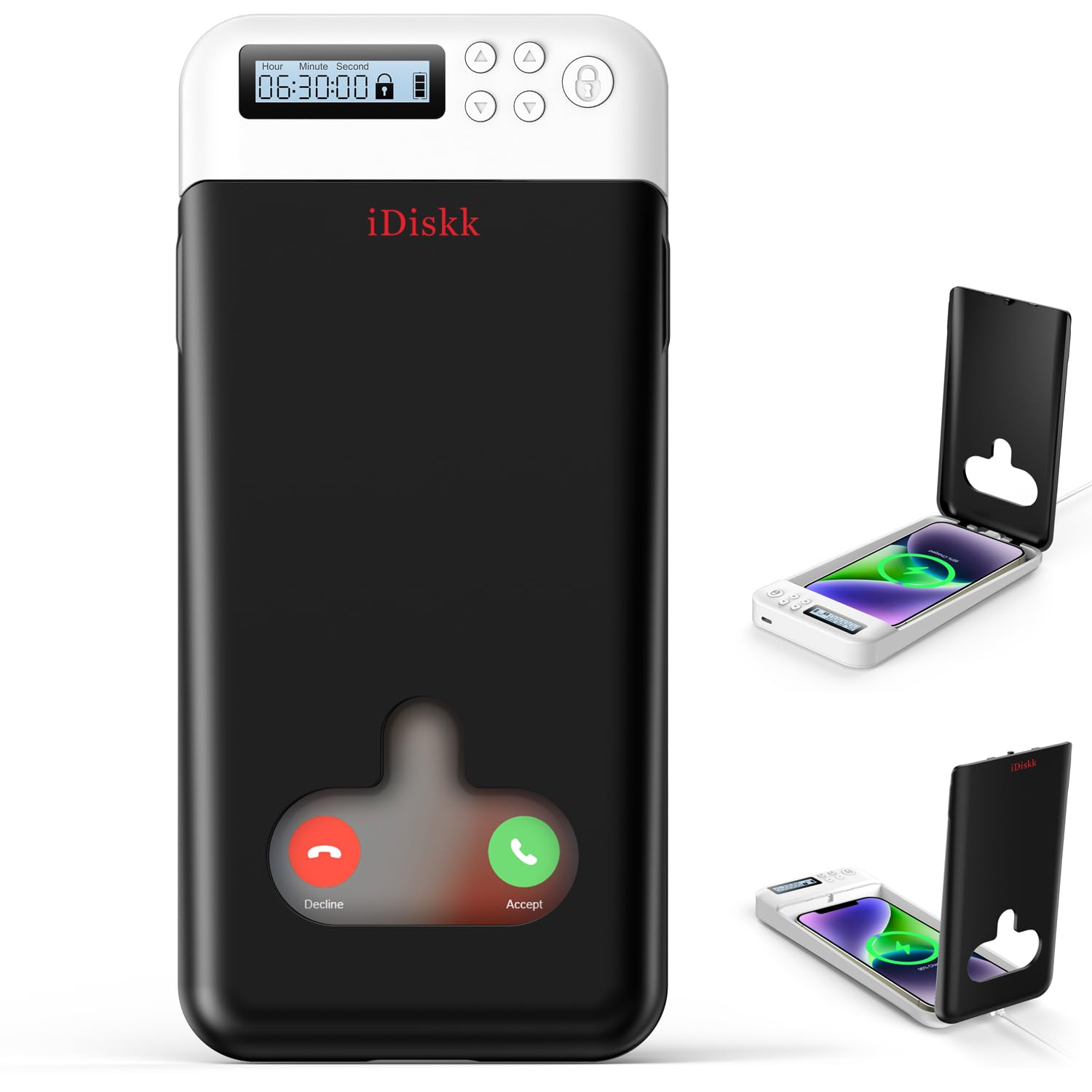 iDiskk Phone Lock Box with Timer for Android/iPhone (Max 6.7 inch), Phone Jail with Timed Self Control