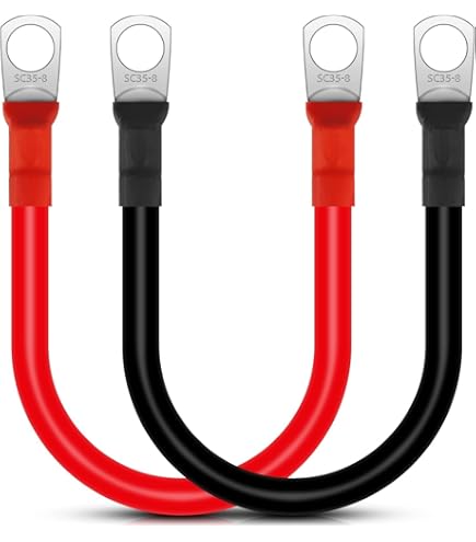 4 AWG Battery Cable 4AWG Gauge Pure Copper Battery Inverter Cables With 3/8 In Lugs Both Ends Power Inverter Wire Set For Automotive Solar Marine Boat - View #7