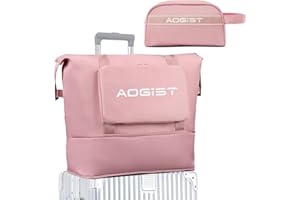 AOGIST Weekender Bag for Women, Heavy Duty Travel Tote Bag Sports Gym Bag Foldable Carry On Bag Large Overnight Bag