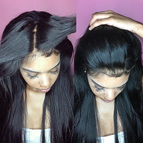 10A Brazilian Human Hair Wigs Straight Glueless Lace Front Wigs for Black Women Full Lace Human Hair Wigs with Baby Hair (20 inch,lace front wig)