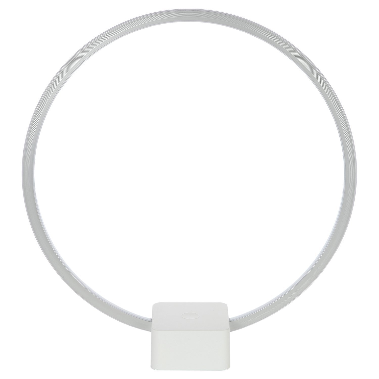 Brightech Circle LED Nightstand Lamp with USB Port – Compact Bed Stand Lamp for Bedroom, Living Room - Modern Asian Table & Desk Lamp on Side & End Tables - White