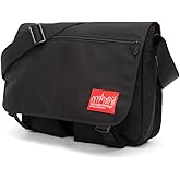 Manhattan Portage Europa Messenger Bag (Large) Expandable With Laptop Sleeve Water Resistant Luggage Attachment 1000D Cordura For Work College Travel (Black)
