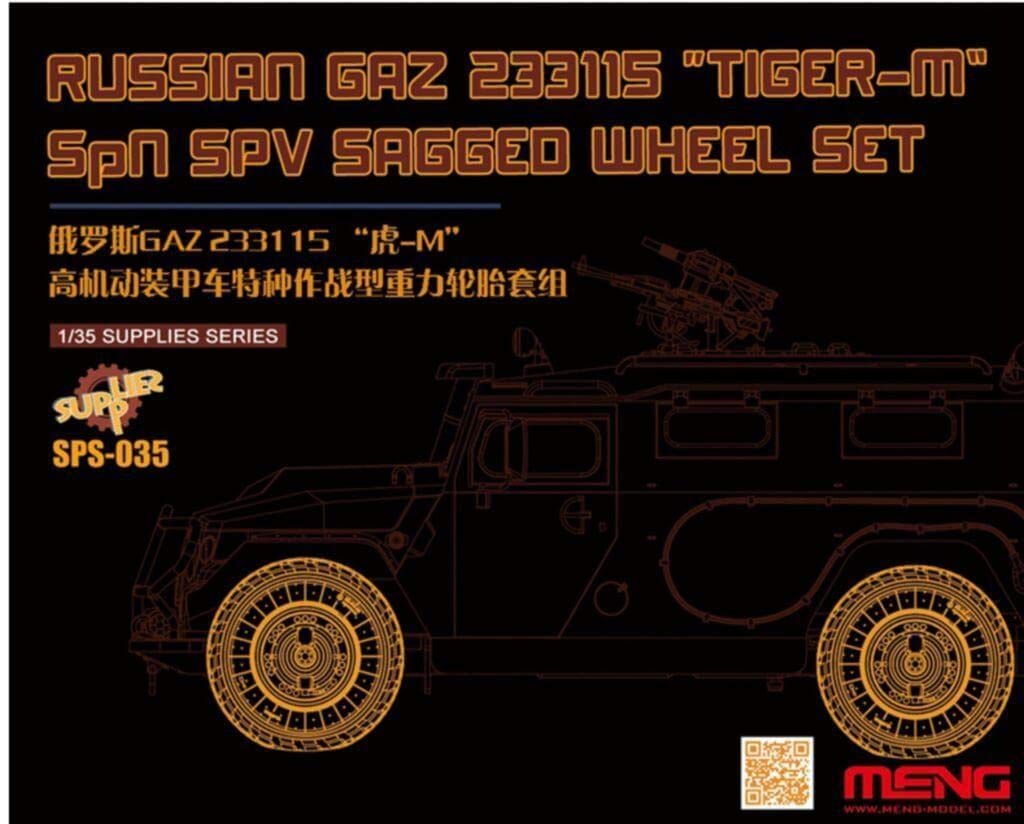 Meng SPS-035 Gaz 233115 Tiger-M Sagged Wheel Russian Plastic Model Kit