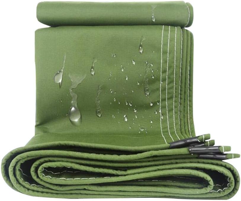 Tarp XIAOYAN Heavy Duty Waterproof Ground Tent Trailer Cover Utility Thicken Tarpaulin Green 650 Gsm 0.80mm