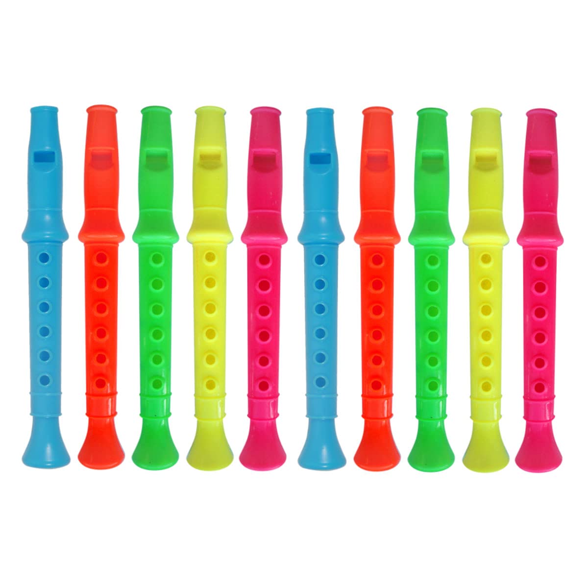 10 x Mini Flutes Whistle Recorders - Kids Birthday Party Loot Bag Pinata Toys Fillers for Boys & Girls