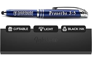INKSTONE Proverbs 3:5 Engraved Inspirational Stylus Gift Pen with LED Lighted Writing Tip and Presentation Gift Box
