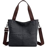 Sunshinejing Women's Small Canvas Tote Bag Shoulder Crossbody Bags Work Purses Travel Satchel | Small, Canvas, Shoulder, Work Purses, Travel