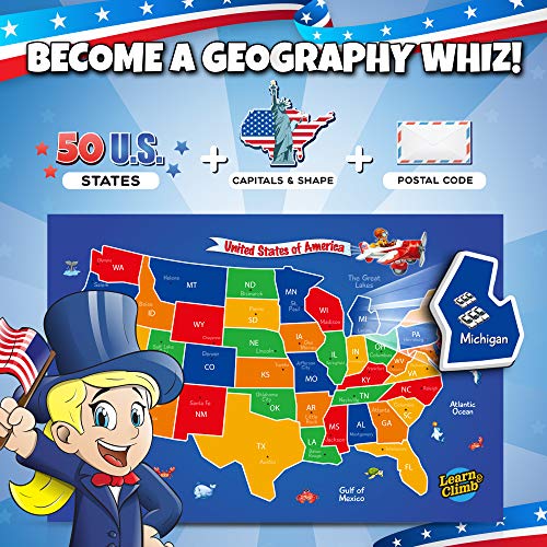 Magnetic USA Map Puzzle & President Puzzle for Kids