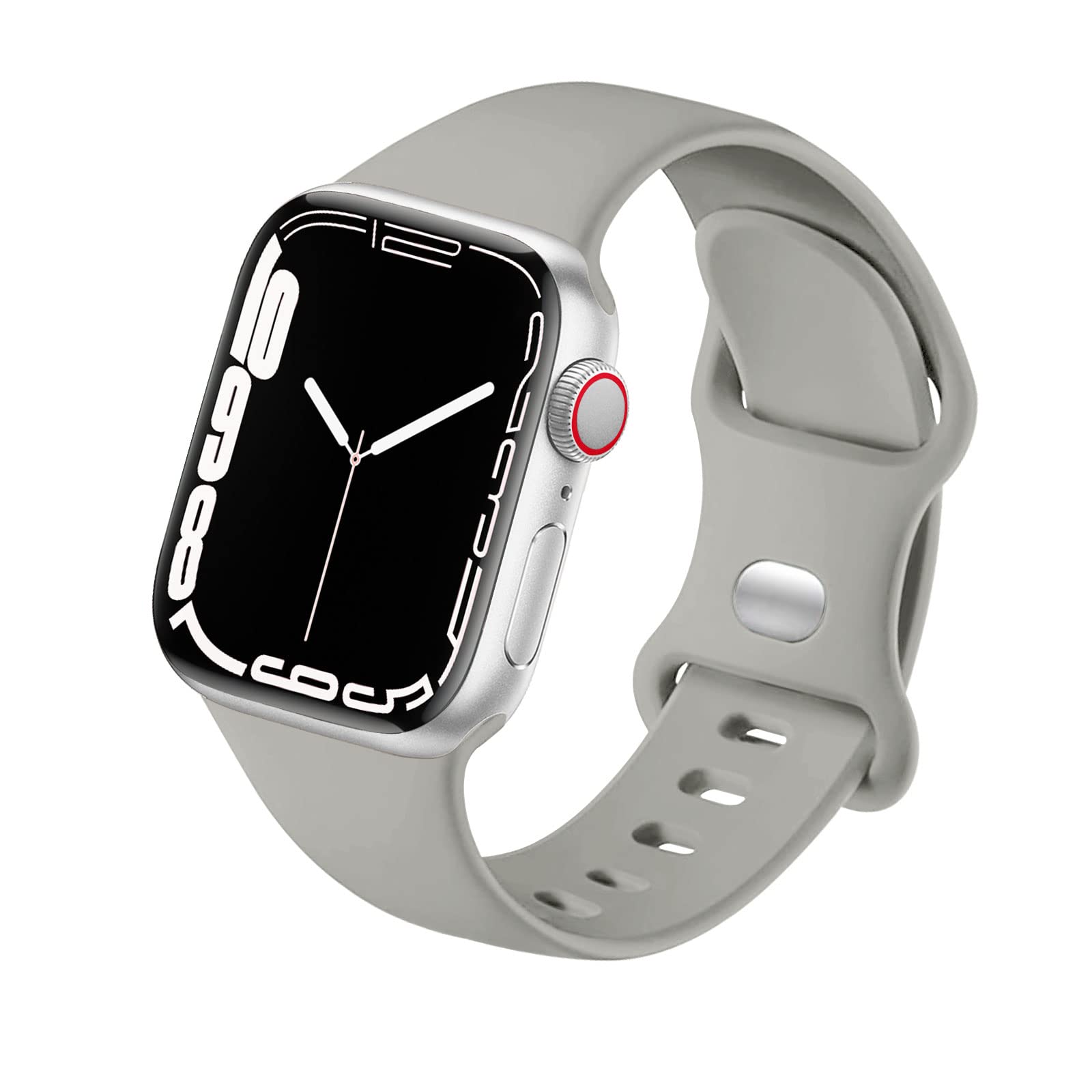 HdanMole Sport Strap Compatible with Apple Watch Straps 40mm 38mm 41mm 42mm 44mm 45mm 46mm, Silicone Strap Replacement for iWatch Bands Series 11 10 9 8 7 6 5 4 SE 3 2 1 Women Men, Concrete