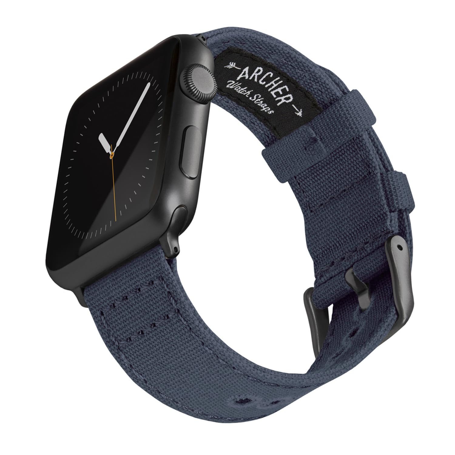 Archer Watch Straps - Canvas Straps for Apple Watch (Navy Blue, Gray, 44/45/46/49mm)