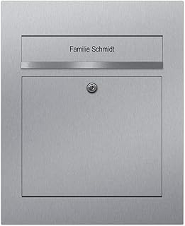 Briefkasten Edelstahl Unterputz B3, moderner Premium Design Unterputzbriefkasten inkl. Namensbeschriftung