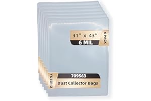 YUEERIO 709563 Upgraded Dust Collection Bag Heavy Duty Clear Dust Collector Replacement Bags for JET Dust Collection DC-1100VX DC-1200VX 19.5" Woodworking Dust Collector Bag Lower 6 pack