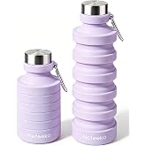 Nefeeko Collapsible Water Bottle, Reuseable BPA Free Silicone Water Bottles | 27oz Foldable Water Bottles for Travel Gym Camping Hiking, Portable Leak Proof Sports Water Bottle with Carabiner