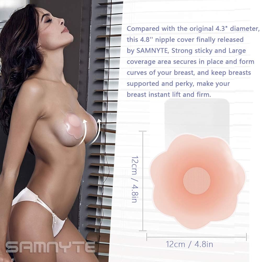 Adhesive Bra, 2×4.8in Breast Pasties Nipple Covers Push up Lift Breast Petals at  Women’s Clothing store