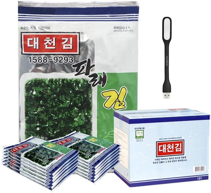 Korean Roasted Seaweed Snack Strips, Lightly Salted and Seasoned Nori [100% All Natural] (Pack of 10) - Original Flavor