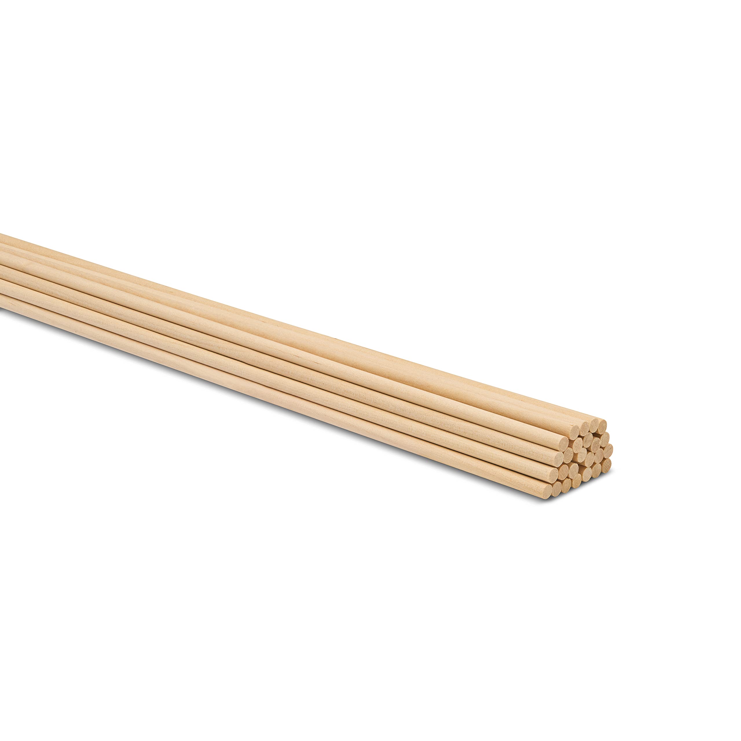 Wooden Dowel Rod, 3/16 Inch x 24 Inch Wood Dowels, Pack of 25 Wooden Dowels for Crafts, Unfinished Hardwood Wooden Dowels Rods, Strong Wood Rod Dowels for Crafting and DIYers