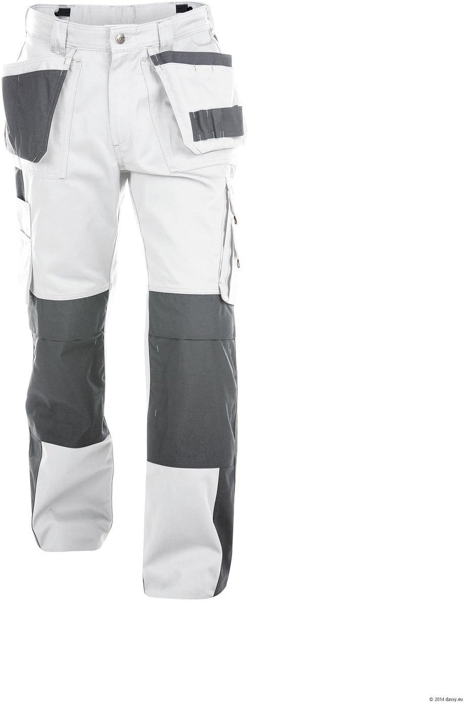 Dassy Seattle Work Trousers Pants White Grey Painters Decorators Short Reg Tall