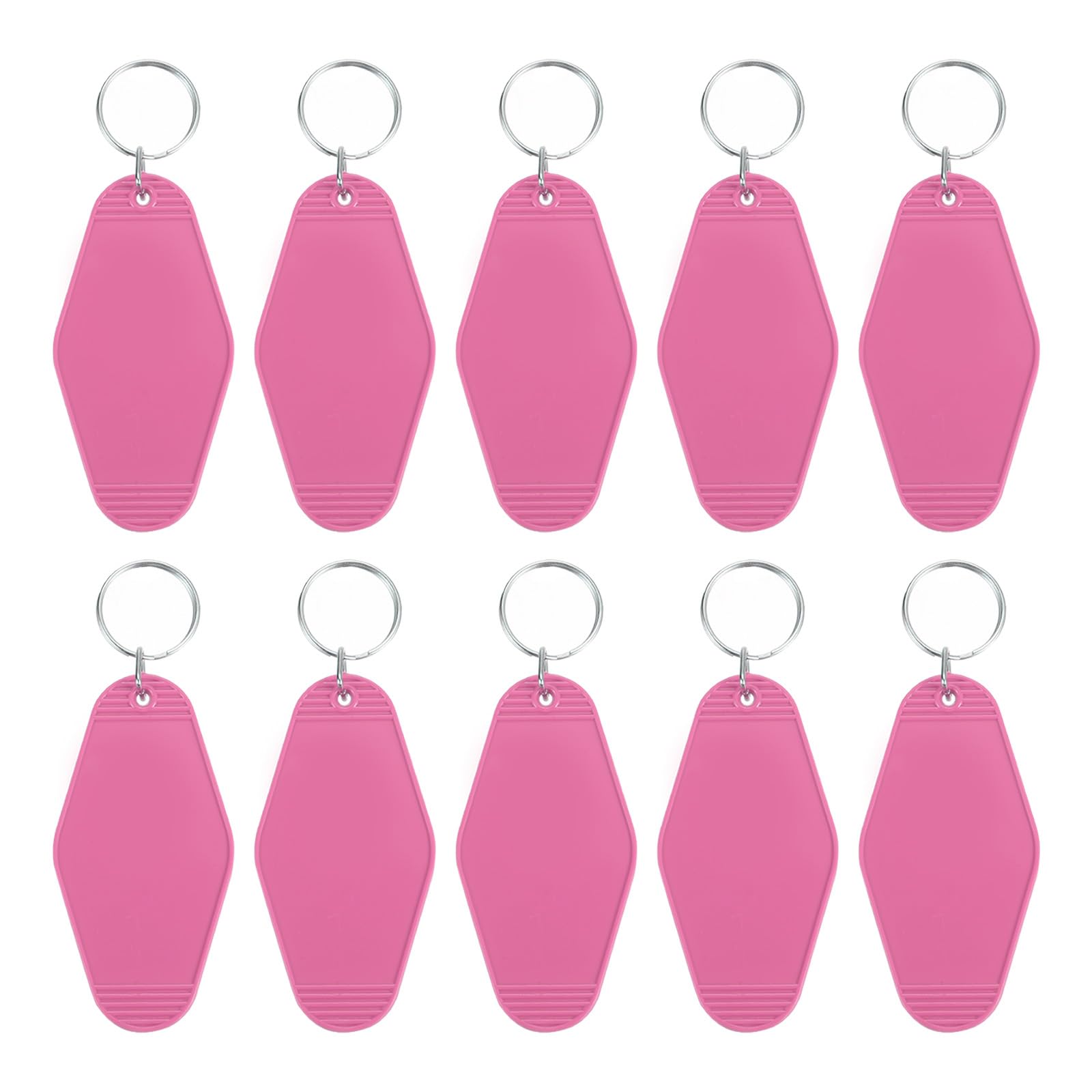 PATIKIL Vintage Motel Keychain, 24 Pack Blank Hotel Keychains Rhombus Retro Key Tag for DIY Crafts Ornament Backpack Luggage Labels Tags, Hot Pink — image 1