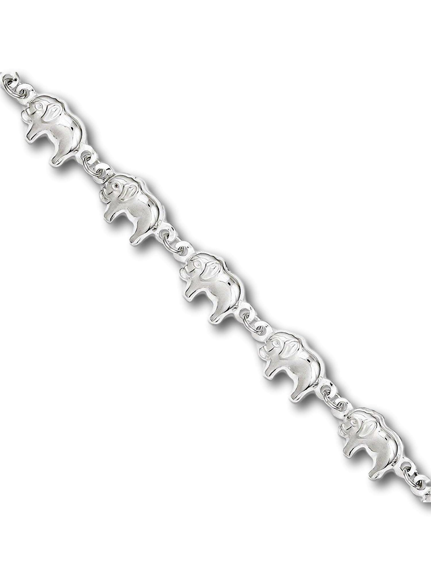10 Inch Elephants With Bell Sterling Silver Anklet/Ankle Bracelet/Ankle Chain - 925 Sterling Silver - Adjustable 10" Inch / to 25 cm - 5.0 Grams - Anklets for Women. 65-90-296