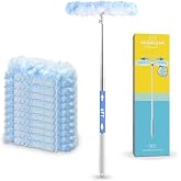 6 ft Extendable Duster Handle with 10 Refills, Compatible with Swiffer, Disposable Microfiber Dusting Pads for Home Cleaning, Ceiling, Fan, Window, Hard-to-Reach Areas
