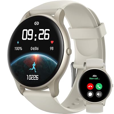 Parsonver Smart Watch(Answer/Make Calls), Smartwatch for Women Men, 100+ Sport Modes/Heart Rate/Blood Oxygen/Sleep Tracker, Pedometer, IP68 Waterproof Fitness Tracker for Android iPhone, Starry Silver