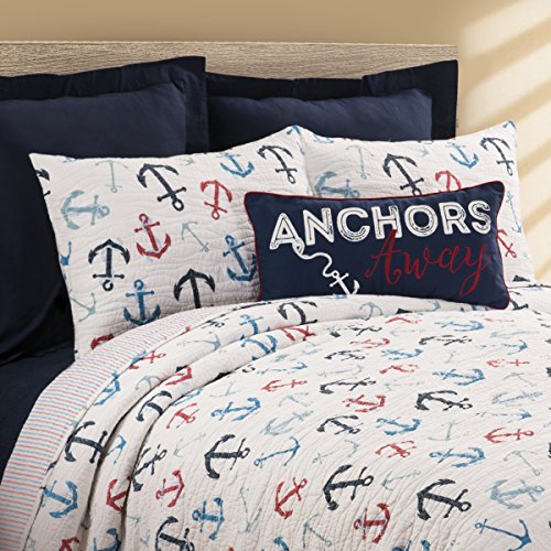 C&F Home Anchors Away Lake Sail Boat Sailing Blue Coastal Beach Theme