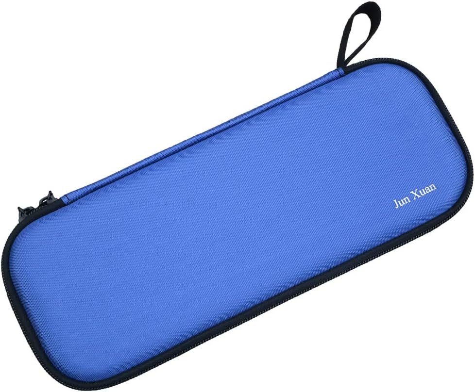 Jun Xuan Semi Hard Stethoscope Case for 3M Littmann Classic III Stethoscopes - Extra Room for Taylor Percussion Reflex Hammer and Reusable LED Penlight, Doctor and Nurse Accessories - Blue