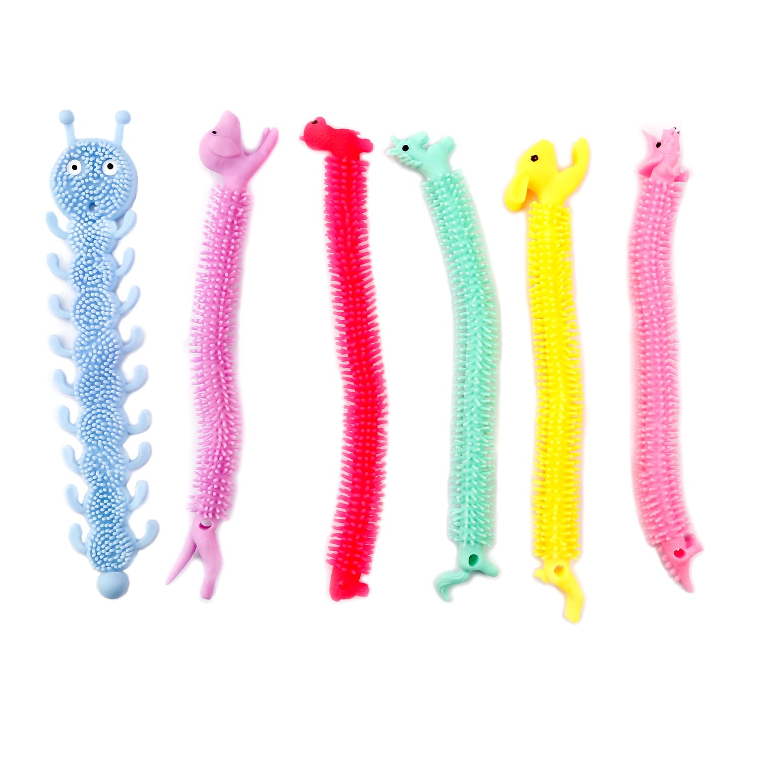 Tabanzhe Fidget Stretchy String - 6 Pcs Sensory String Set,Stress Anxiety Relief Stretchy Strings for Adults Featuring Squeeze Alpaca and Unicorn Noodles