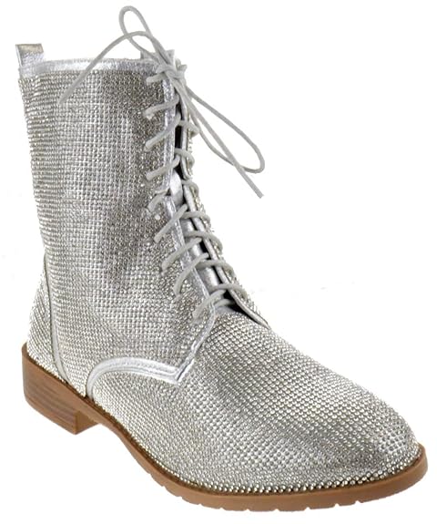 silver combat boots womens