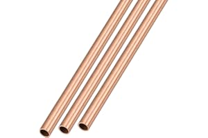 METALLIXITY Copper Tube (5mm OD x 0.5mm Wall T x 300mm L) 3Pcs, Straight Tubing - for Home Furnishing, Machinery, DIY Handicraft