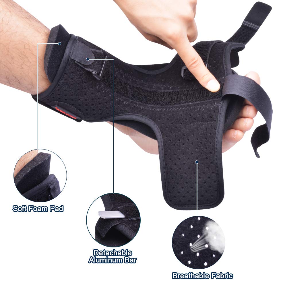 Plantar Fasciitis Night Splint Foot Drop Orthotic Brace, Adjustable Elastic Dorsal Night Splint For Plantar Fasciitis, Heel, Ankle, Arch Foot Pain, Achilles Tendonitis With Hard Spiky Massage Ball: Industrial & Scientific