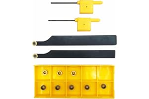 KinRite 3/8",1/2" CNC Face Milling Turning Lathe Tool Holder SRACR1010/1212H06 with10pcs RCMT0602MO (R3) Carbide Turning Inserts Round milling Inserts (R3 inserts with 2pcs holders)