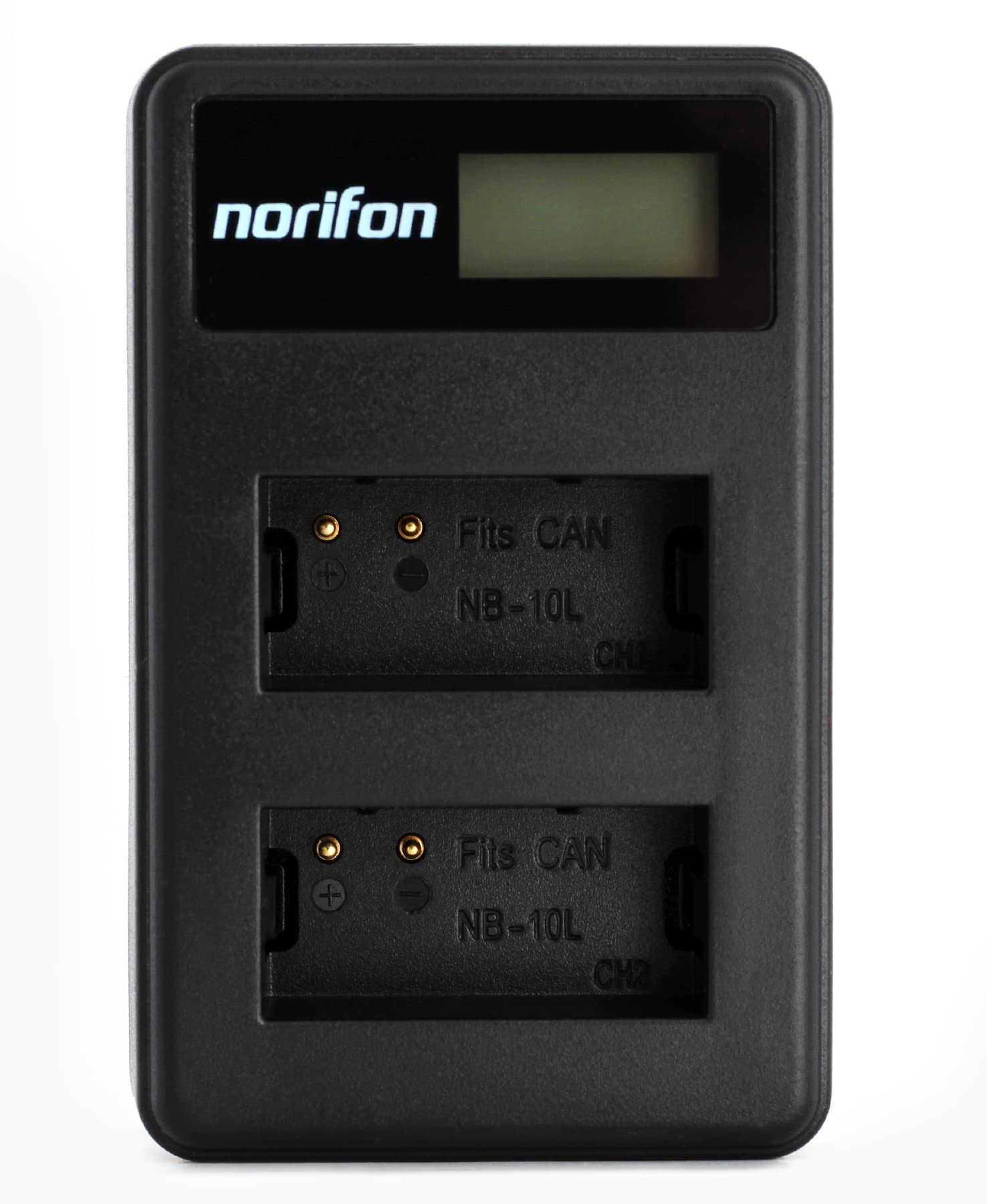 Norifon NB-10L Dual Channel LCD USB Charger for Canon G3X, PowerShot G1 X, PowerShot G15, G16, SX40 HS, SX50 HS, SX60 HS Camera and More