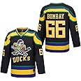 D-5 Men Mighty Ducks Jersey #33 Goldberg #66 Bombay #96 Conway #99 Banks Jersey,Movie Ice Hockey Jersey for Men S-XXXL